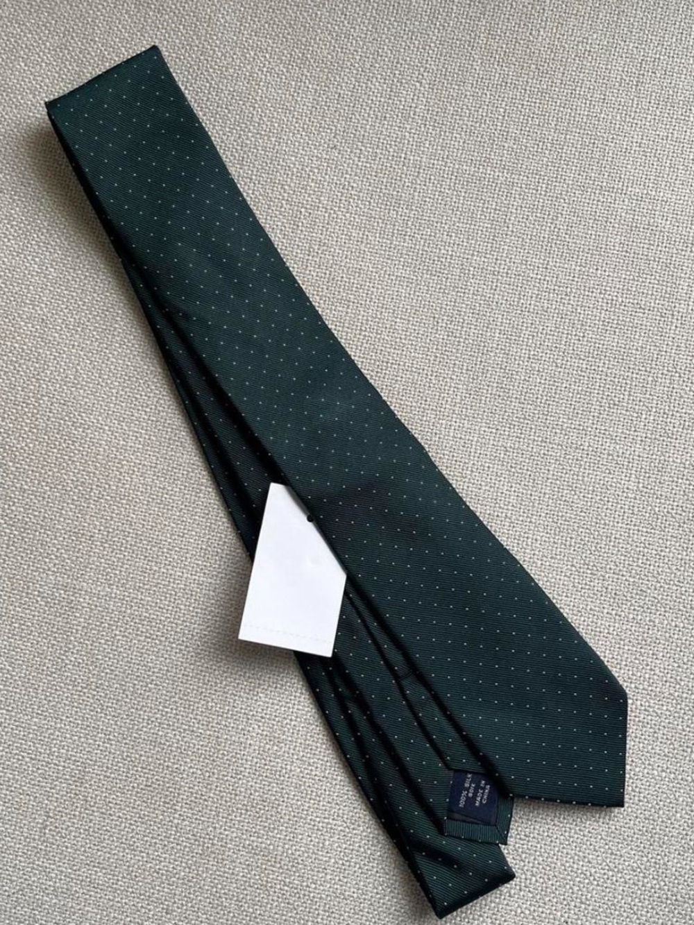 Men's Dark Green Micro Dot Silk Tie